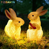 半语户外发光兔子灯防水仿生动物灯公园庭院造型灯太阳能园林装 饰