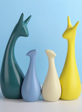 遇上佳人鹿之家陶瓷摆件工艺品客厅玄关电视柜办公室创意装饰乔迁