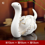 东方泥土创意中式 陶瓷工艺动物摆件办公室客厅卧室桌面生日礼品12