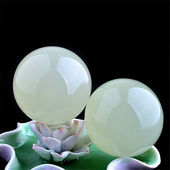 健身球手球实心天然冰种阿富汗白玉太极健身球手球长辈玉石手转球