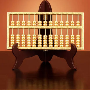 全铜老式 饰工艺礼品纯铜 如意算盘摆件实心招财金算子办公室摆设装