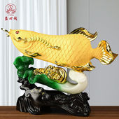 益心阁金龙鱼白菜摆件工艺品客厅家居办公室玄光酒柜装 饰品升职礼