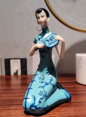 尚廷铭巢中国风中式家居客厅玄关装饰品摆件古典旗袍仕女人物家装