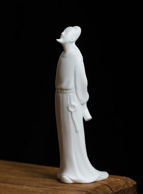 fw李白雕像古代人物陶瓷雕塑家居装饰工艺品客厅办公室书房桌面摆