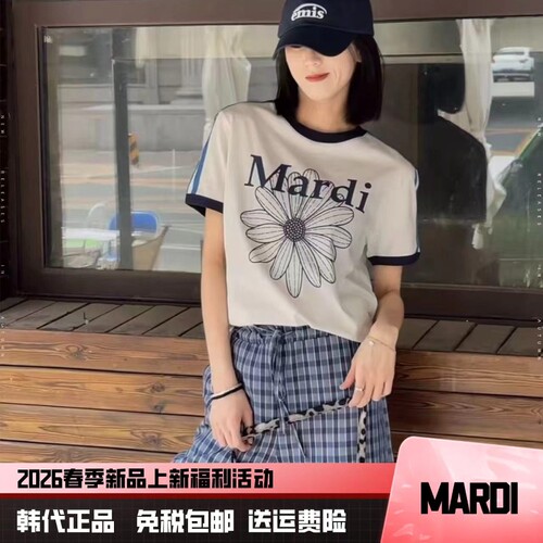 MARDI2026新款短袖 纯棉小雏菊印花宽松休闲女T恤