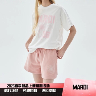 Mardi2026限定新款小雏菊休闲短款宽松百搭圆领短袖女T恤