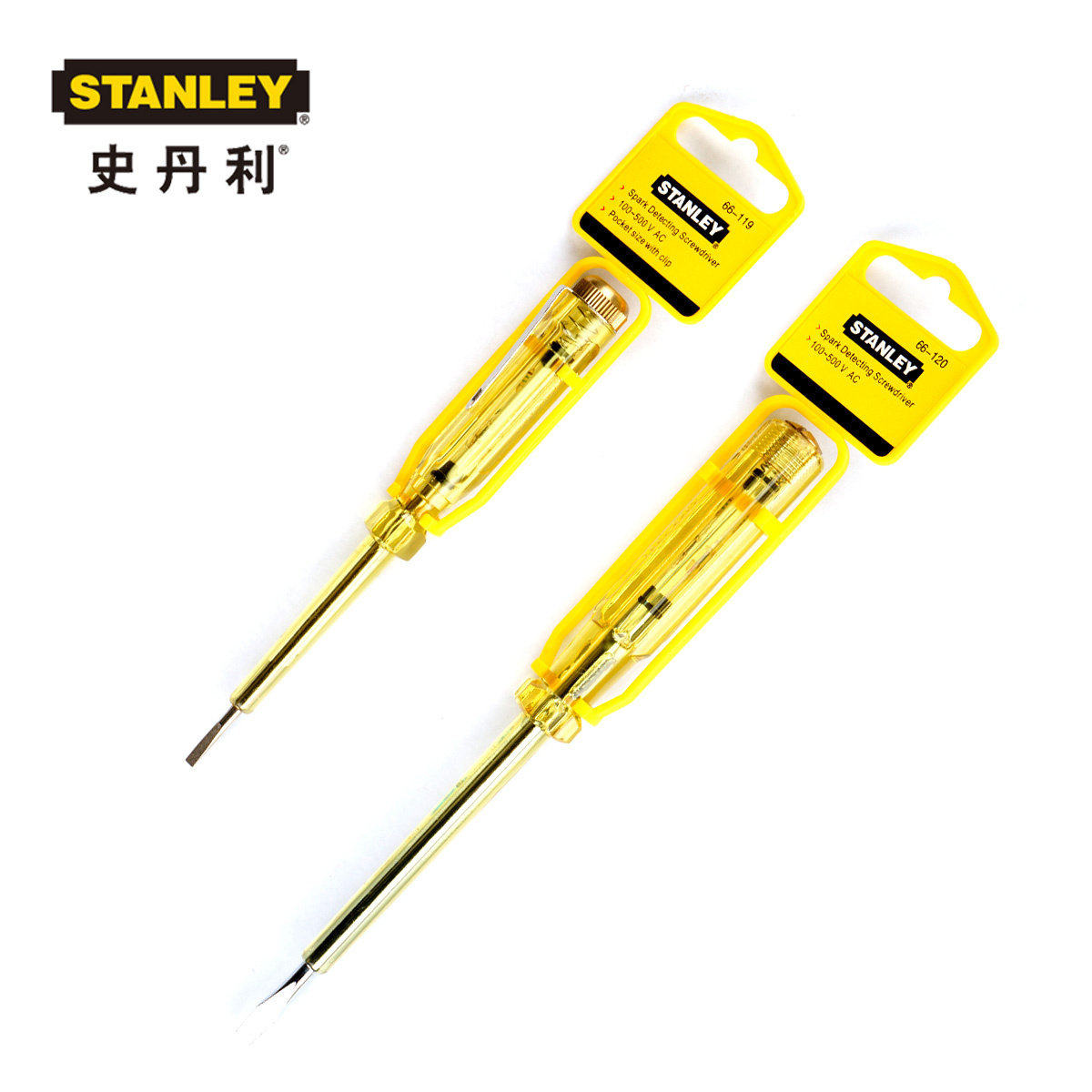 STANLEY/史丹利 测电螺丝刀试电笔100-500V 66-119-23/66-120-23,五金/工具,测电笔,淘宝优惠券,粉丝福利购,淘宝优惠卷
