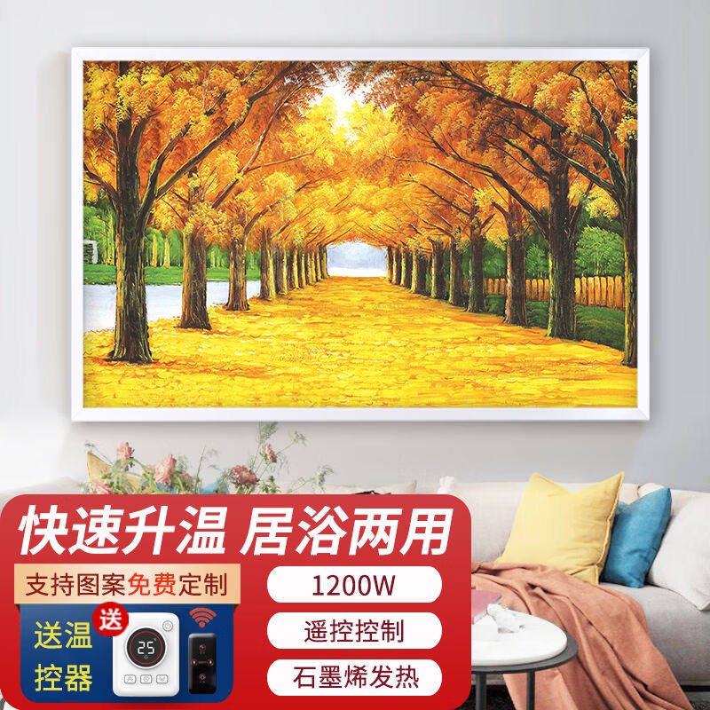 鑫万丰石墨烯取暖器电热板壁挂式电暖气片碳晶墙暖壁画家用节能电