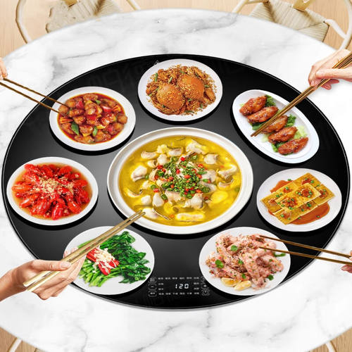奥德立家用圆形暖菜板加热饭菜保温板餐桌热菜板圆桌转盘多功能餐