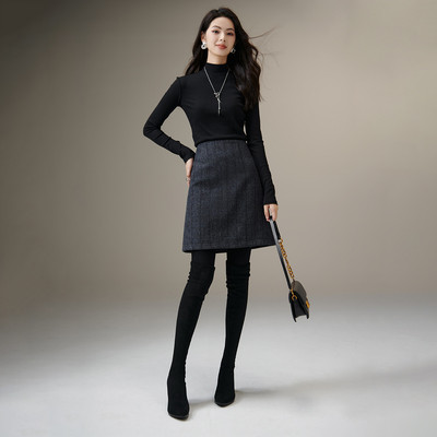 奥特莱斯外贸折扣清仓尾货秋冬季复古小个子裙子小A短款半身裙女