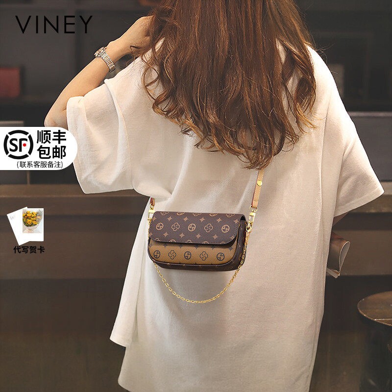 Viney包包女式2025新款秋冬小包链条包女包小众设计高级感斜挎包