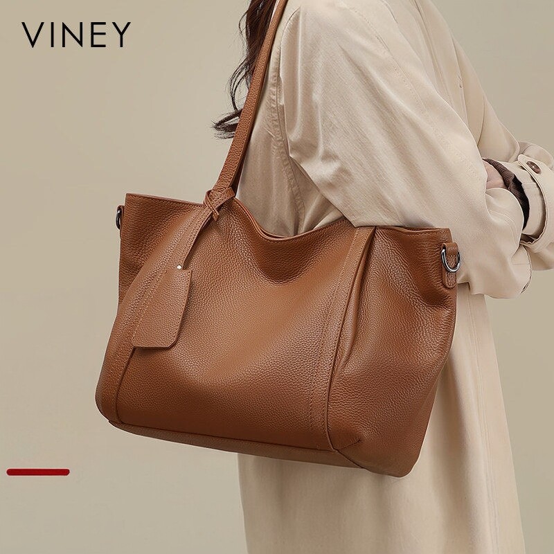 Viney托特包包女式2026新款女包秋冬真皮单肩包大容量通勤腋下包