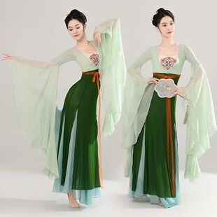 出租古典舞蹈服女古风纱衣练功服中国舞长款连衣裙汉唐舞蹈演出服