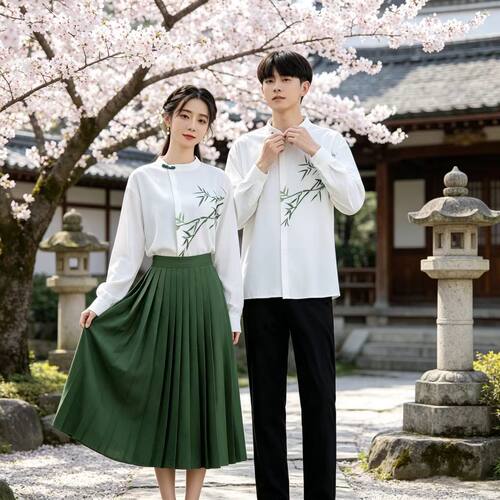 出租毕业照服装班服中国风高中学生套装古风汉服大合唱演出服女裙