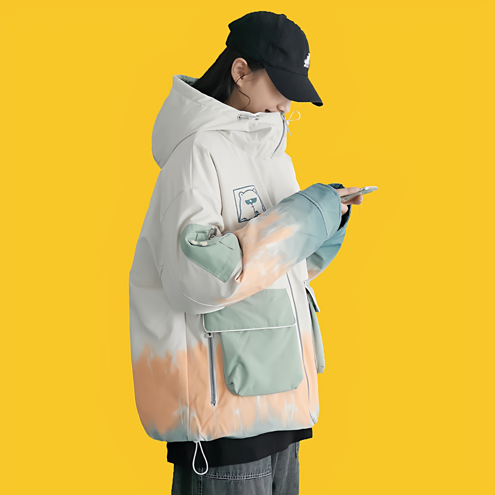 独特超好看短款工装羽绒服女款