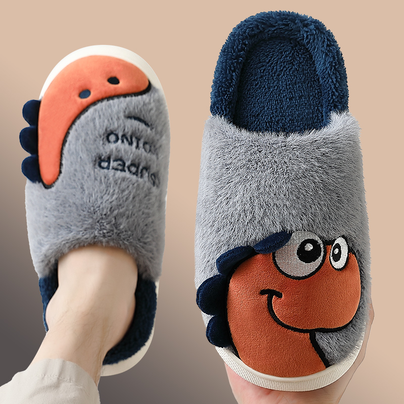 踩屎感棉拖鞋男士冬天家用室内防滑居家I保暖可爱毛绒拖鞋男秋冬