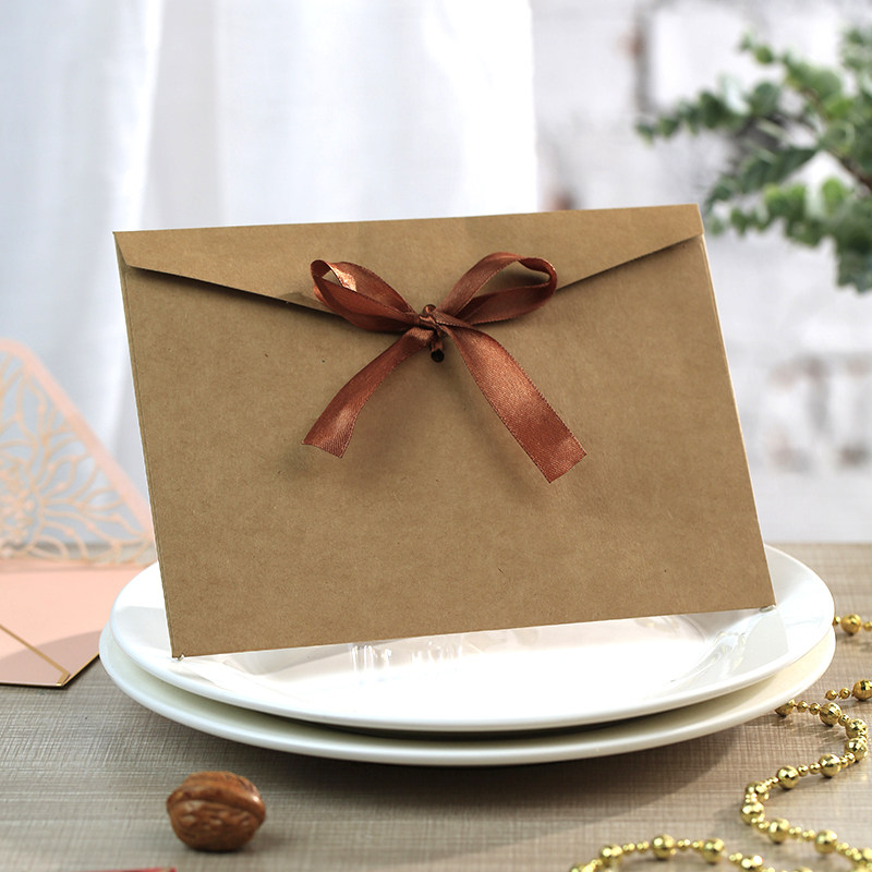 七号信封定制a4纸对折进口牛皮纸加厚中式商务信纸可烫金公司logo