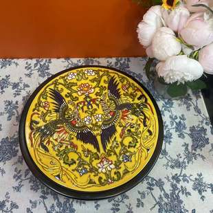 新年【舆】30圆盘旋转圆茶盘新中式老榆木创意礼品