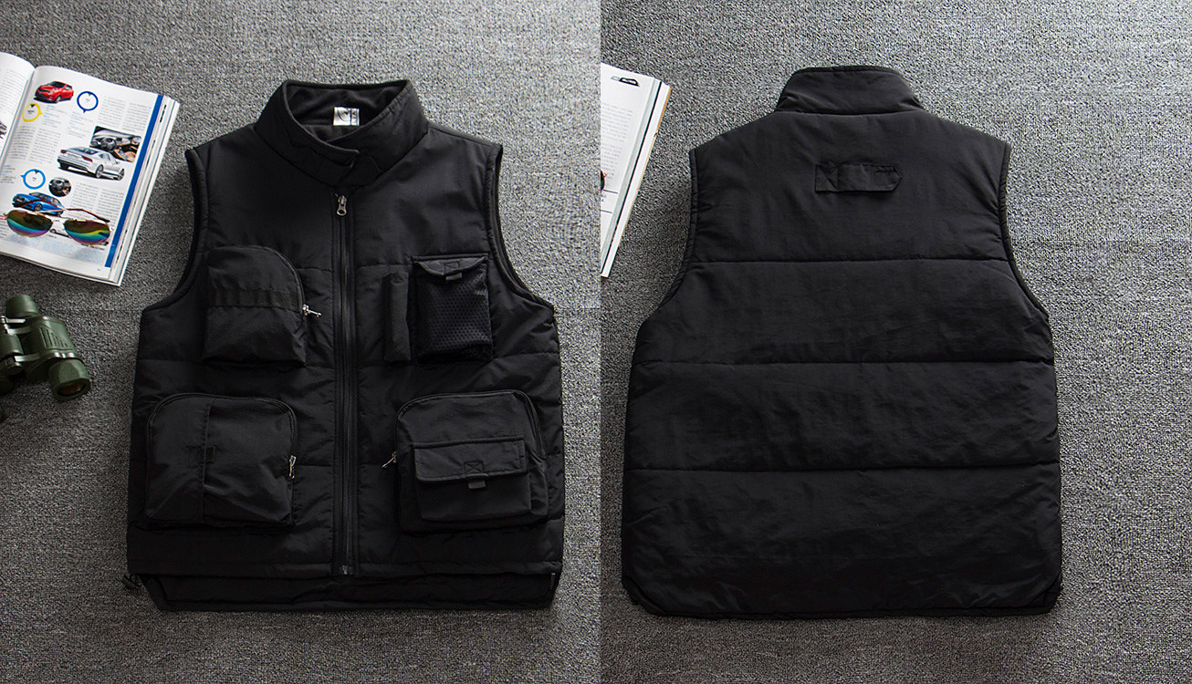 加棉马甲工装多口袋二级甲马夹背心摄影马甲潮定制印字