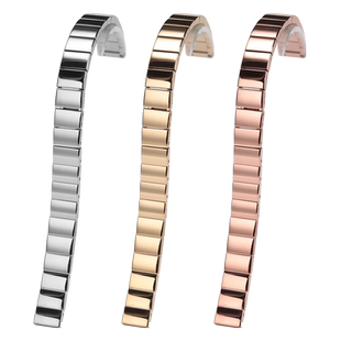 金予不锈钢表链 适配Rarone雷诺小金表女款小方糖精钢手表带 10mm