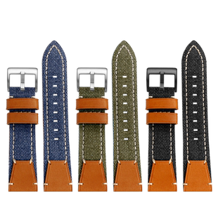 金予帆布手表带 适用百年灵复仇者超级海洋黄狼黑鸟侦察机尼龙带