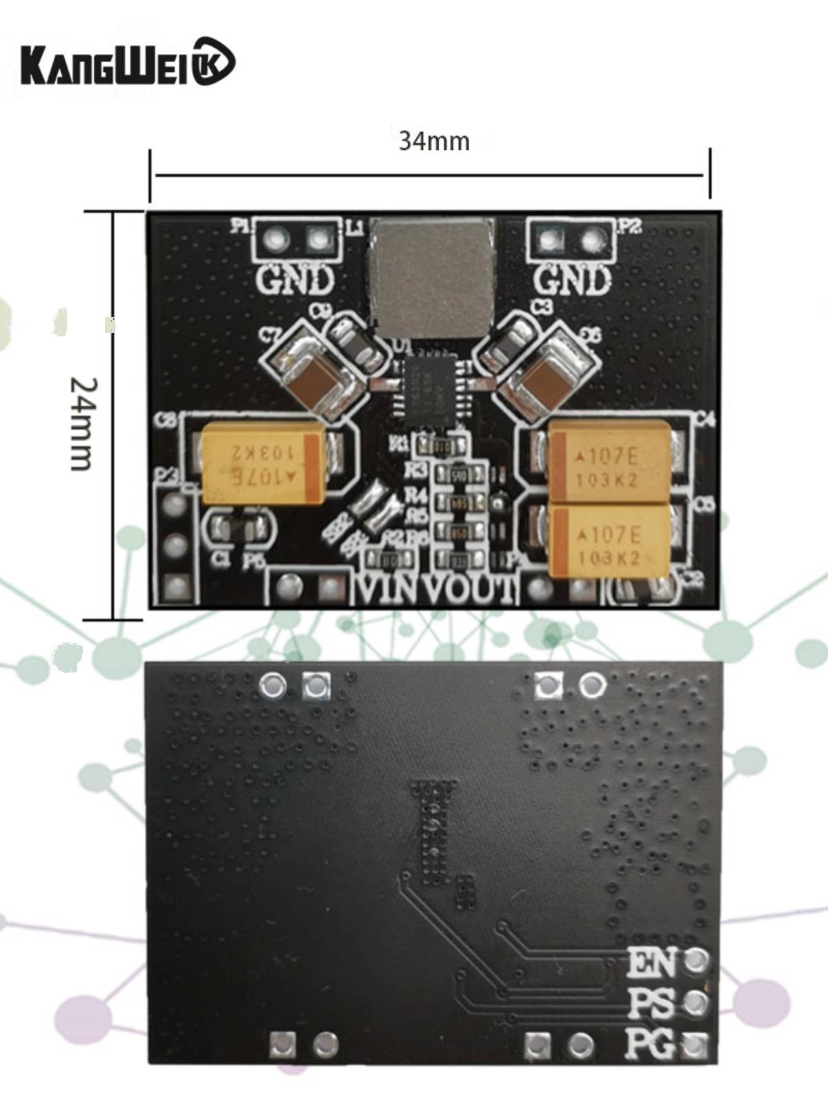 TPS63020自动升降压电源模块板2.5v3.3v4.2v5v锂电池低纹波