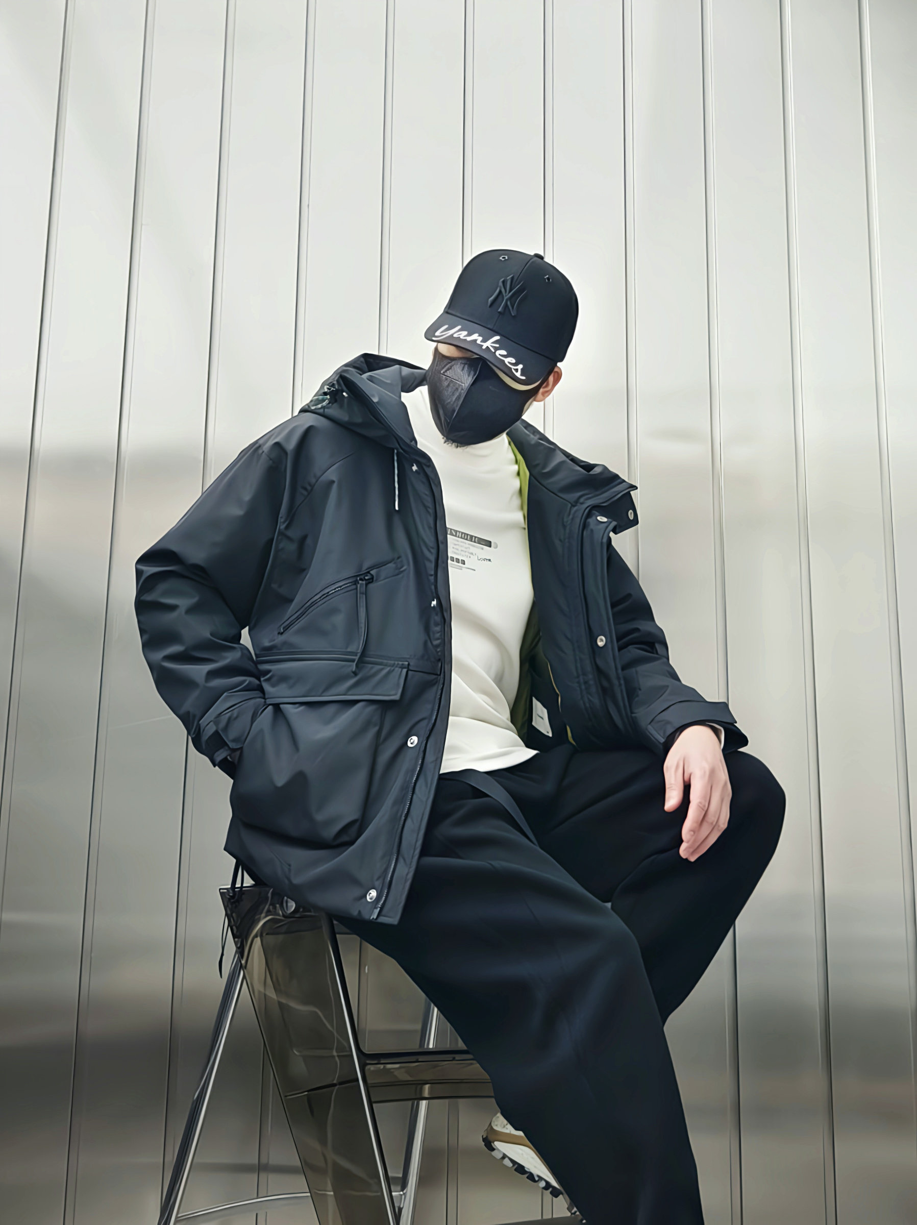 潮牌连帽日常常规口袋羽绒服