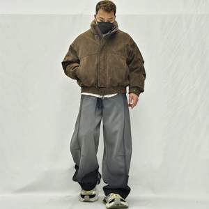 老钱风机车羽绒服男90白鸭绒
