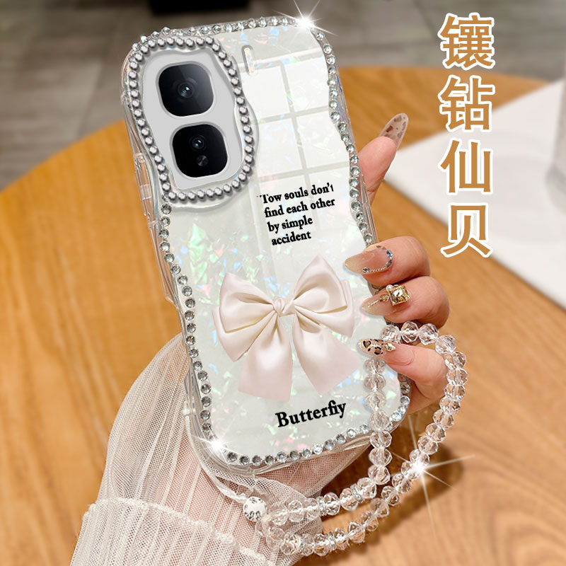 奶油纹镶钻贝壳，不掉钻，不发黄
