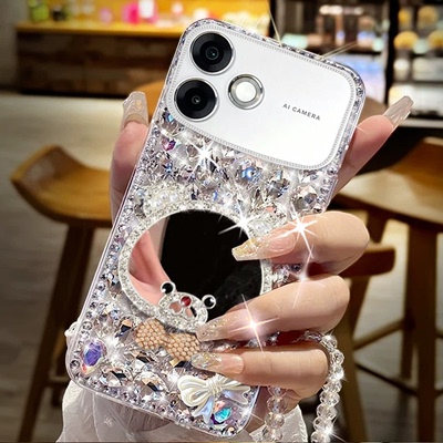 带镜子奢华满钻适用OPPOA6sPro手机壳保护套A2m高级感A3i硅胶A3 全包A2x网红A6c水钻9SPRO防摔6软壳8外壳A58