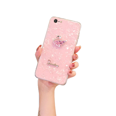 适用苹果6splus手机壳贝壳纹iphone6/6s透明硅胶软壳少女款6p/6sp网红抖音同款可爱卡通潮网红带挂绳苹果六潮