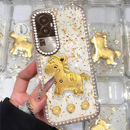 2026新年款金箔适用OPPOReno10手机壳保护套RENO6PRO情侣K10活力版喜庆k9外壳K9x新品K5网红13镶钻A58全包7