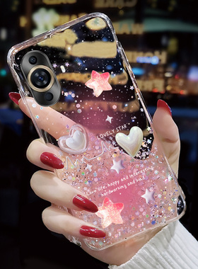 透明滴胶亮片适用华为nova11手机壳新款8SE活力版高级感P60Art小众5iPro新品4全包荣耀50Pro女款12pro保护套