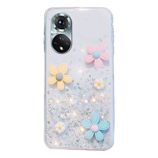 ins冷淡风太阳花适用华为荣耀50手机壳honor50se新品50pro防摔手机外壳es新款por手机套女高级小众日系带挂绳