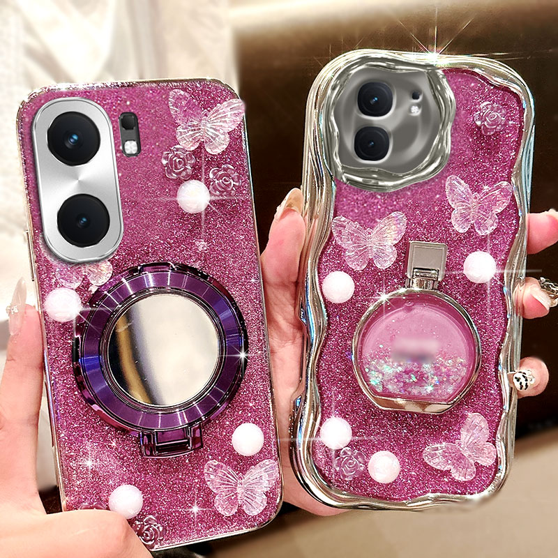 紫色爆闪带支架适用iQOONeo9手机壳新款U1X全包3简约Z9Turbo高级感Y37 5G保护套13外壳7SE防摔9S女款Z8水钻