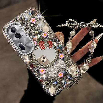满钻奢华高级水钻适用OPPOReno11手机壳保护套13新品RENO6PRO镶钻/2025年8透明10防摔4全包7网红9女款12外壳