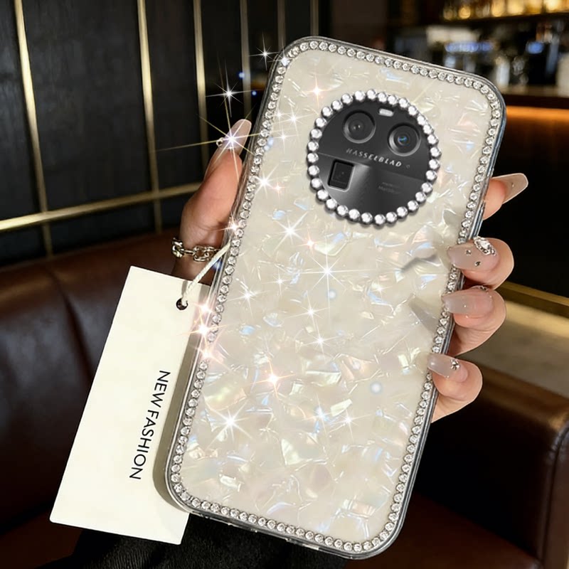 高级镶钻七彩贝壳适用OPPOFindX6手机壳防摔6新款NEO7/2026年真我GT8新品7保护套9全包8女款9PRO硅胶GTNeo5