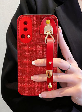 红色喜庆布艺小香风适用华为nova13手机壳保护套13pro/2026年荣耀60SE秋冬GT新款300毛绒30s女款mate30 5G