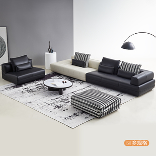 全友家居家具 门店同款 意式极简 22897 直排一字型真牛皮艺沙发