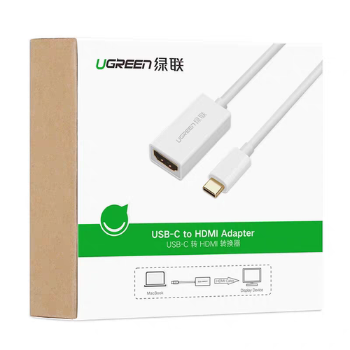 绿联USB-C转HDMI转接线4K*2K/30Hz  白色40273