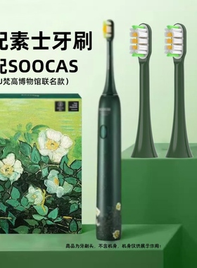 适配SOOCAS素士电动牙刷头X3U梵高联名款净白绿野玫瑰替换