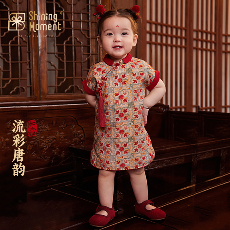 一岁女宝宝衣服短袖旗袍国风周岁