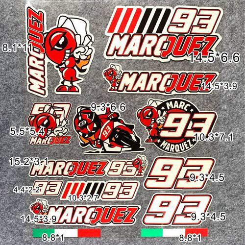 93号马奎斯摩托车防水反光贴纸MOTOGP头盔镜片装饰46号罗西rossi