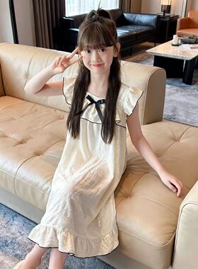 夏季薄款女童睡裙公主风