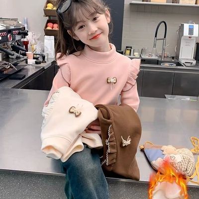 女大童冬季德绒保暖打底衫