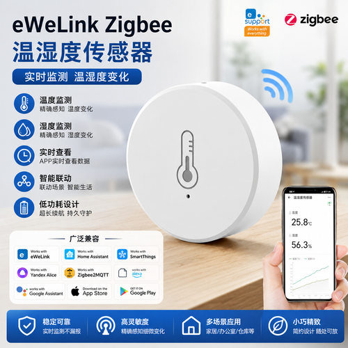 易微联HAZigbee2MQTT温湿度传感