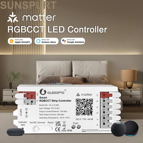 matter灯带断路器5合1 RGBWC导轨断路器支持谷歌亚马逊苹果语音