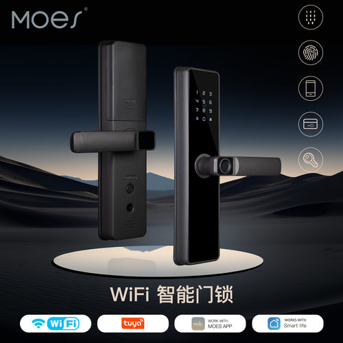木门WiFi入户门锁指纹密码锁涂鸦智能安防电子智能锁app远程解锁