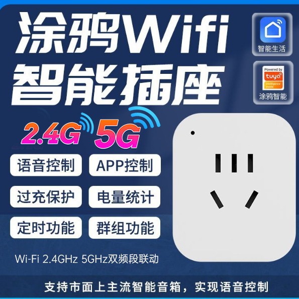 涂鸦双频2.4G+5G国标计量插座图片