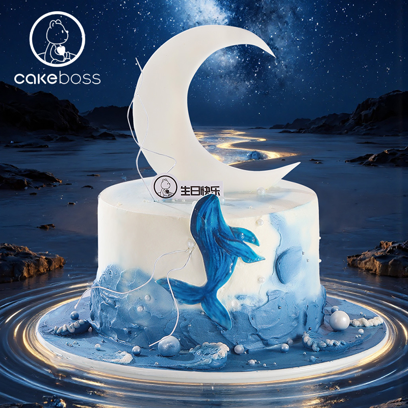 CAKEBOSS射手座鲸梦拾光星座奶油生日蛋糕北京上海同城配送
